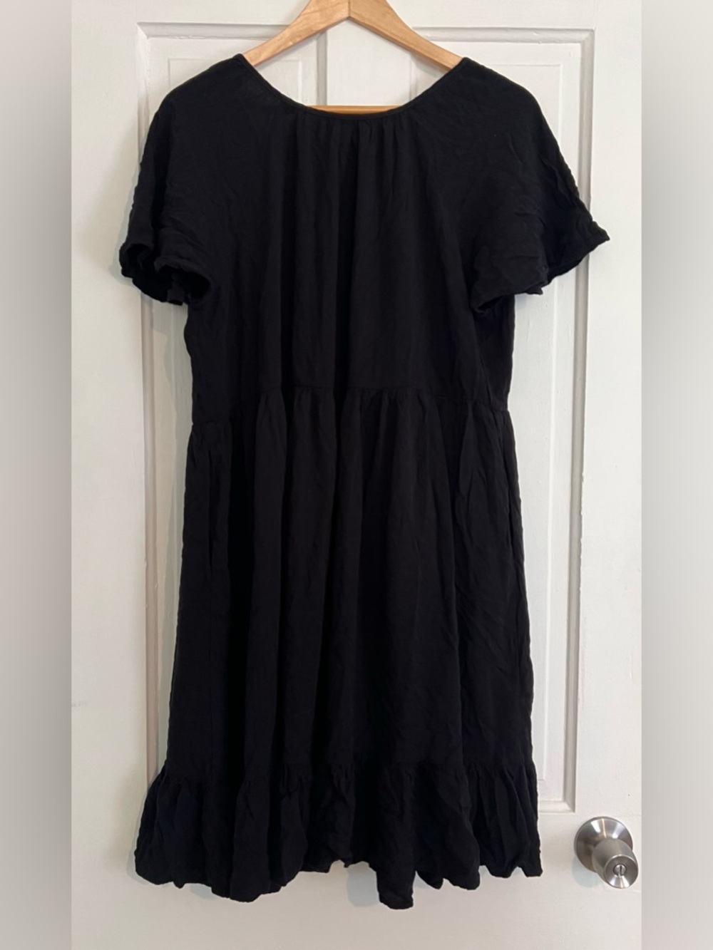 Torrid Size 1 Black Dress Boho Flowy Cottagecore Babydoll - Picture 4 of 6